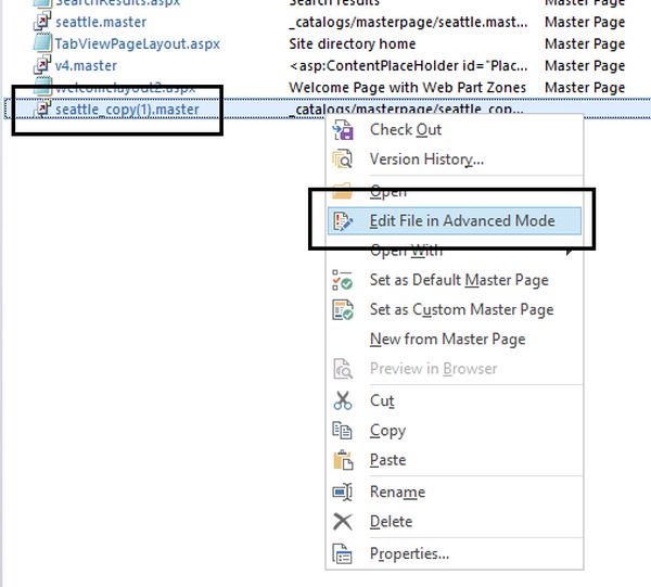 edit file in adwance mode